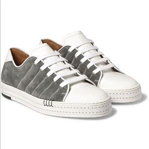 Berluti Palermo Playfield Grey Suede and White Leather Sneakers